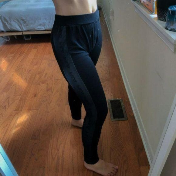 Fila Mesh Logo Paneled Jogger Leggings Black XS - Picture 6 of 8